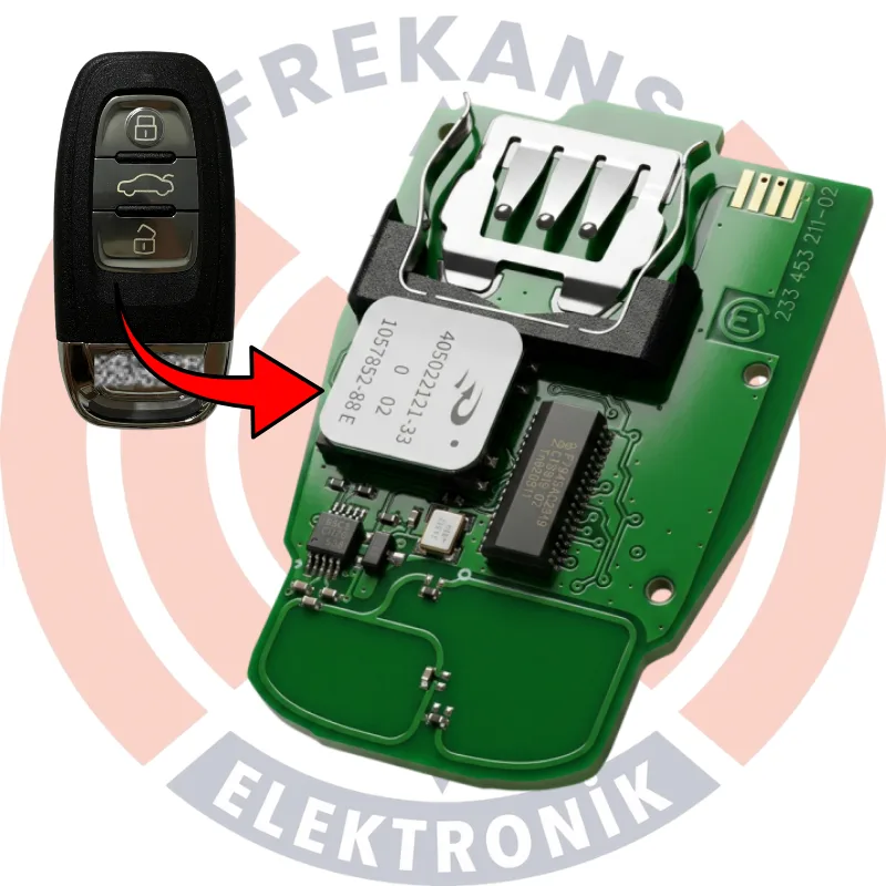 Audi Smart Proximity 3 Buton 433 Mhz 7945AC Çip Üretim Kumanda (KEYLESS) - 1